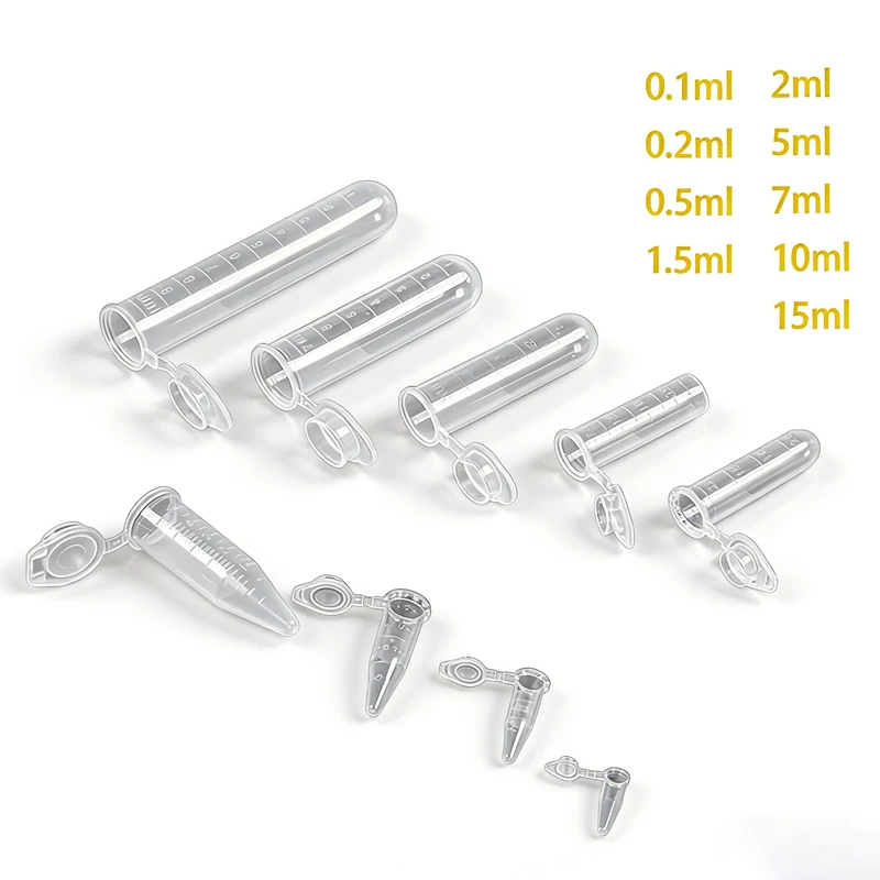 Kunststoff-Zentrifugenröhrchen EP-Reagenzglas 0,1 0,2 0,5 1,5 2 5 7 10 15 ml PCR-Röhrchen für Virusproben Schulaxperimente Image