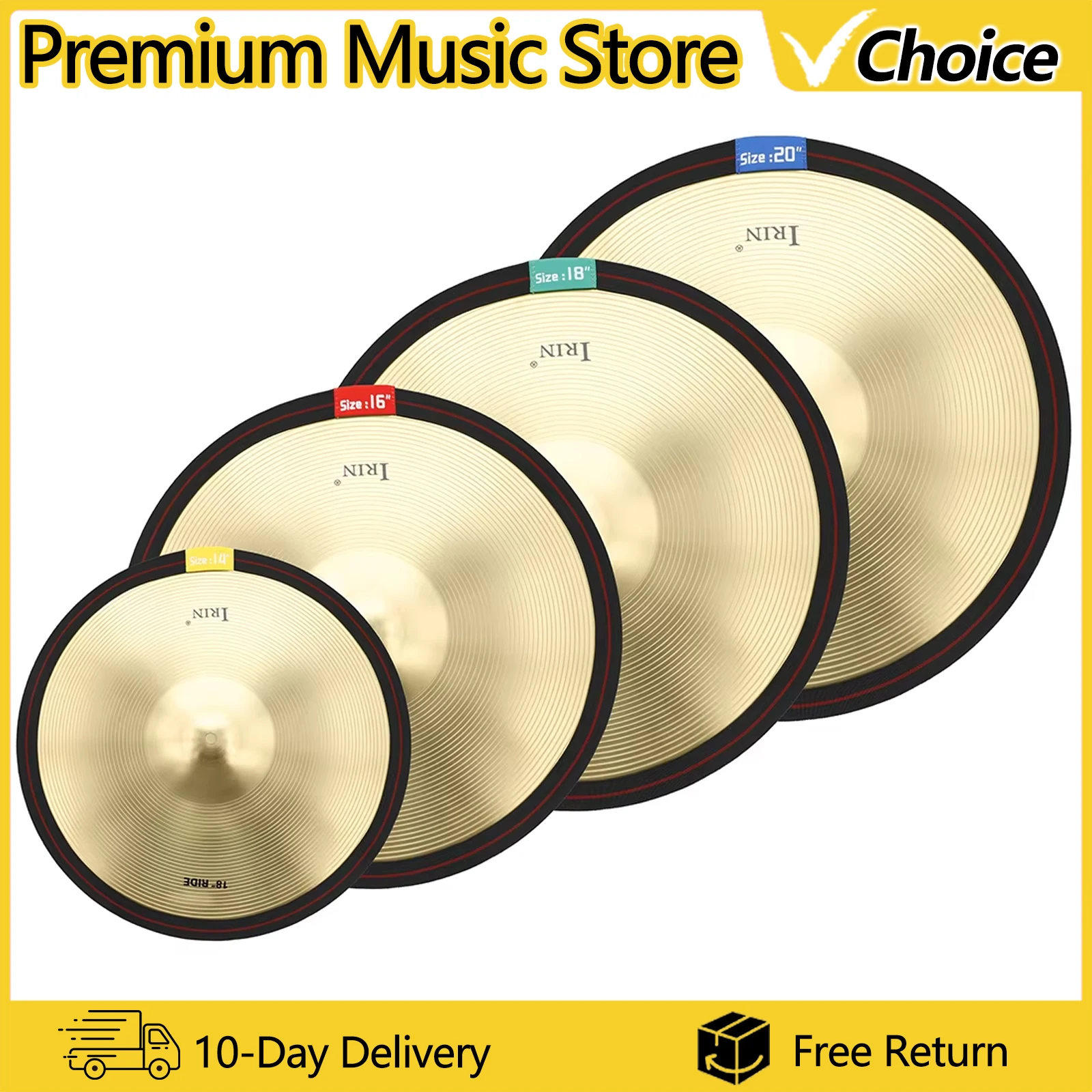 Drum Cymbal Mute Tape 4 Stück/Set elastischer Ring Kreis Set Mute Band 14/16/18/20 Zoll Cymbal Mute Belt Percussion Zubehör Image