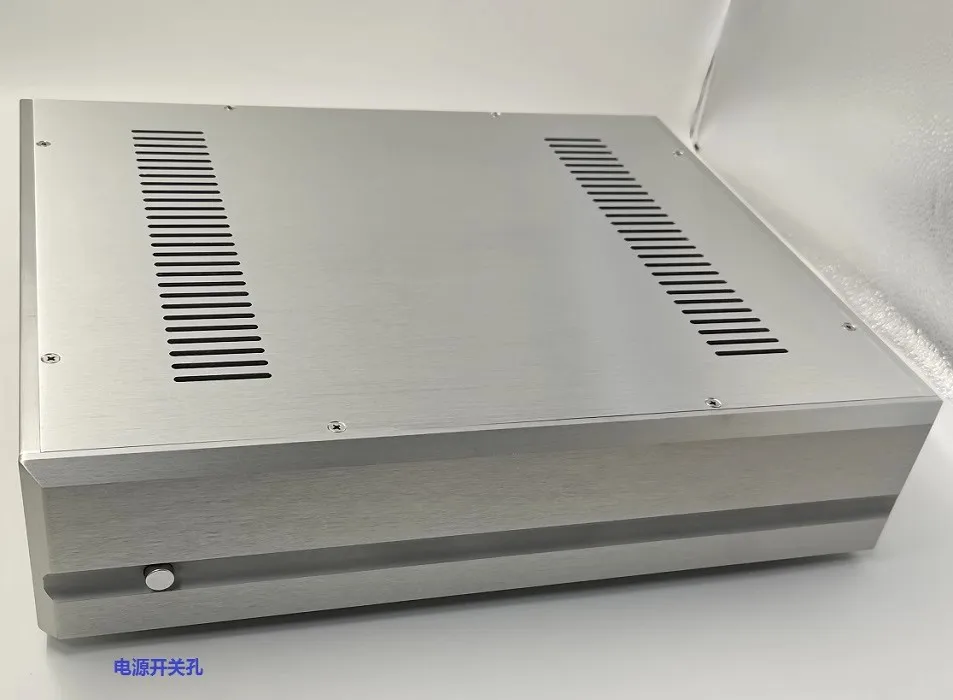 YR4392 DIY-Röhrenverstärker-Netzteil-Chassis, komplett aus Aluminium, verdicktes Panel-Vorverstärkergehäuse, 430 x 92 x 360 mm, für Audiogeräte Image