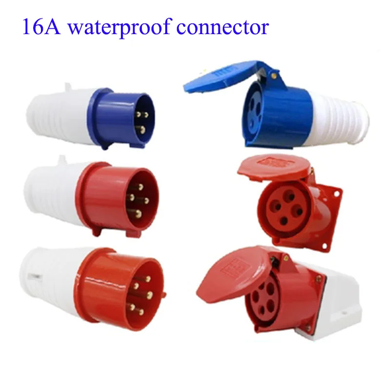 16A Industriestecker, wasserdicht, explosionsgeschützt, Luftfahrtstecker, Docking-Buchse, dreiphasig, elektrisch, 3-adrig, 4-adrig, 5-Loch Image