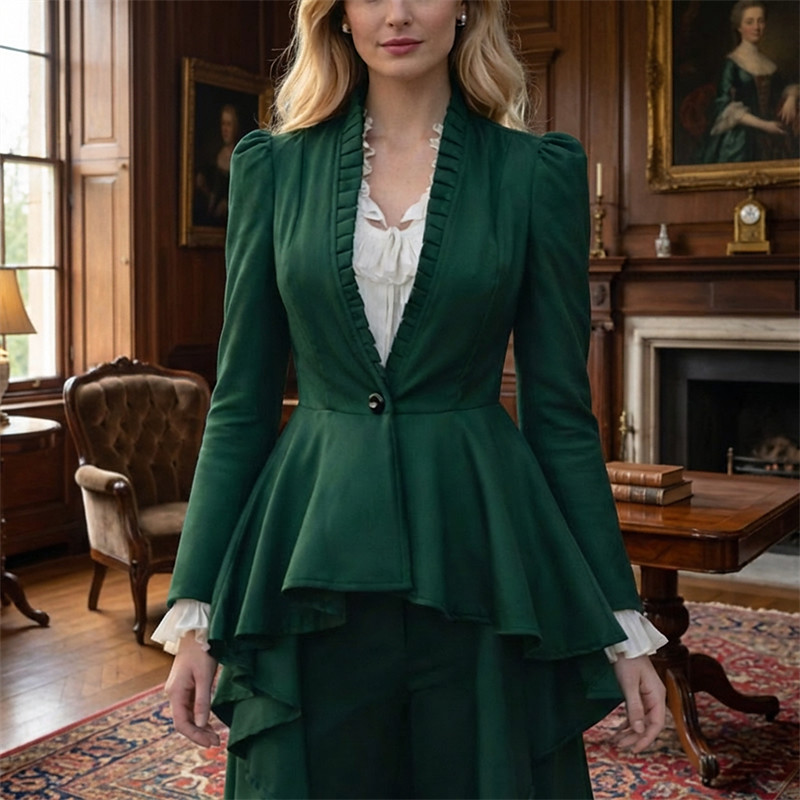 Punk Gothic Medieval Renaissance Coat Cosplay Costume Trench Coat Witch Goth Girl Solid Colored Fancy Dress Men's Women's Royal Steampunk Walpurgis Night Halloween Carnival Masquerade Event / Party