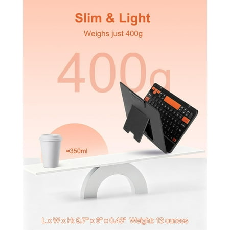 SHIQI-Universal Bluetooth Keyboard and Case for Tablet/Phone/Laptop Wireless Portable Slim Keypad and Mice Rechargeable with Adjustable Bracket for iPad A16/Mini/Air/iPhone/Galaxy Z Fold Black