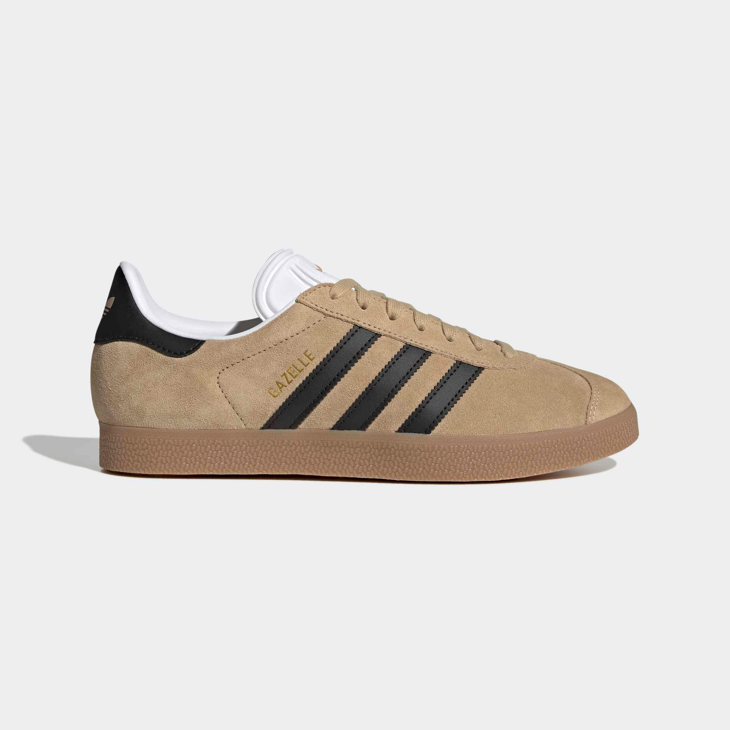 Sneaker ADIDAS ORIGINALS "GAZELLE", Herren, Gr. 43, magic beige, core schwarz, cloud weiß, Leder, Synthetik, Schuhe Sneaker