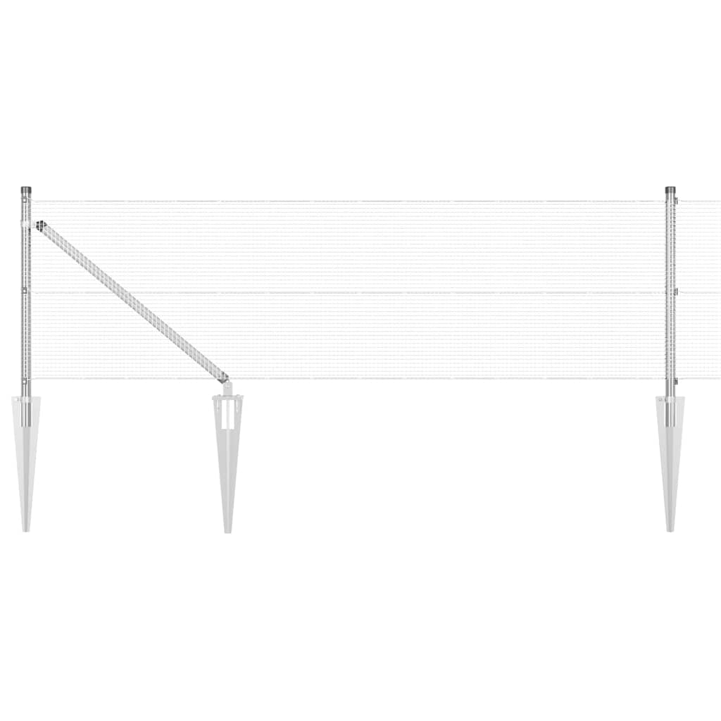 vidaXL Zaunpfosten Silber 50 x 0,6 m (12 x 12 mm Masche) Stahl Image