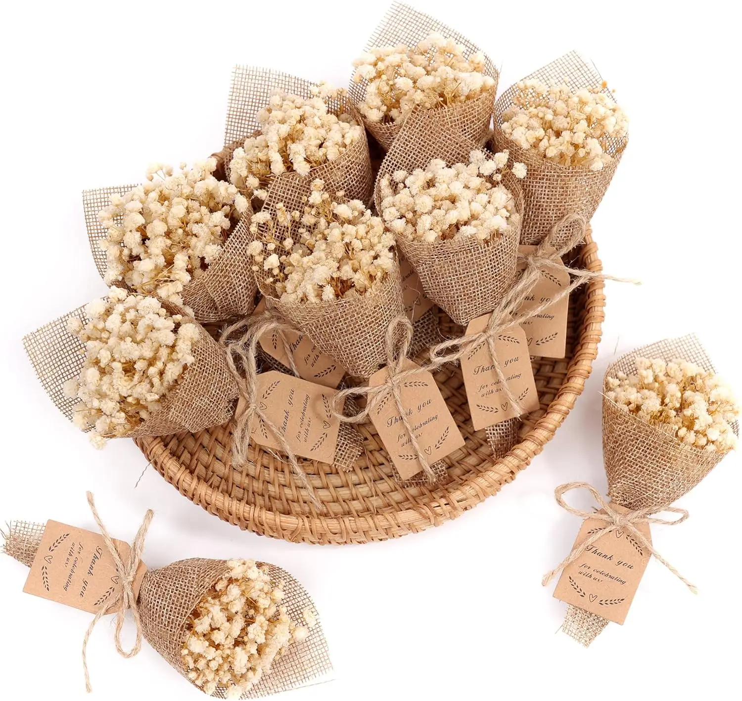 20–100 Stück Mini-Magnet-Trockenblumenstrauß für rustikale Hochzeitsgeschenke, Babyparty-Partygeschenke für Gäste, Taufe, Geschenke Image