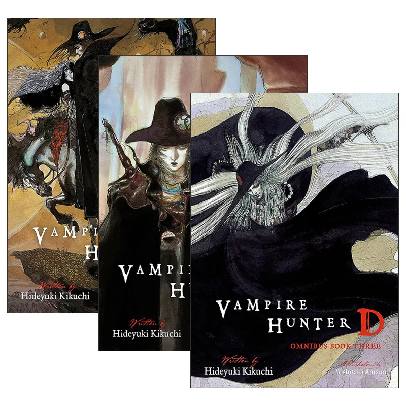 Englischer Original Vampire Hunter D Omnibus Vampire Hunter D-Serie 3-Bände, Horror Fantasy Japanischer Manga-Lichtroman Image