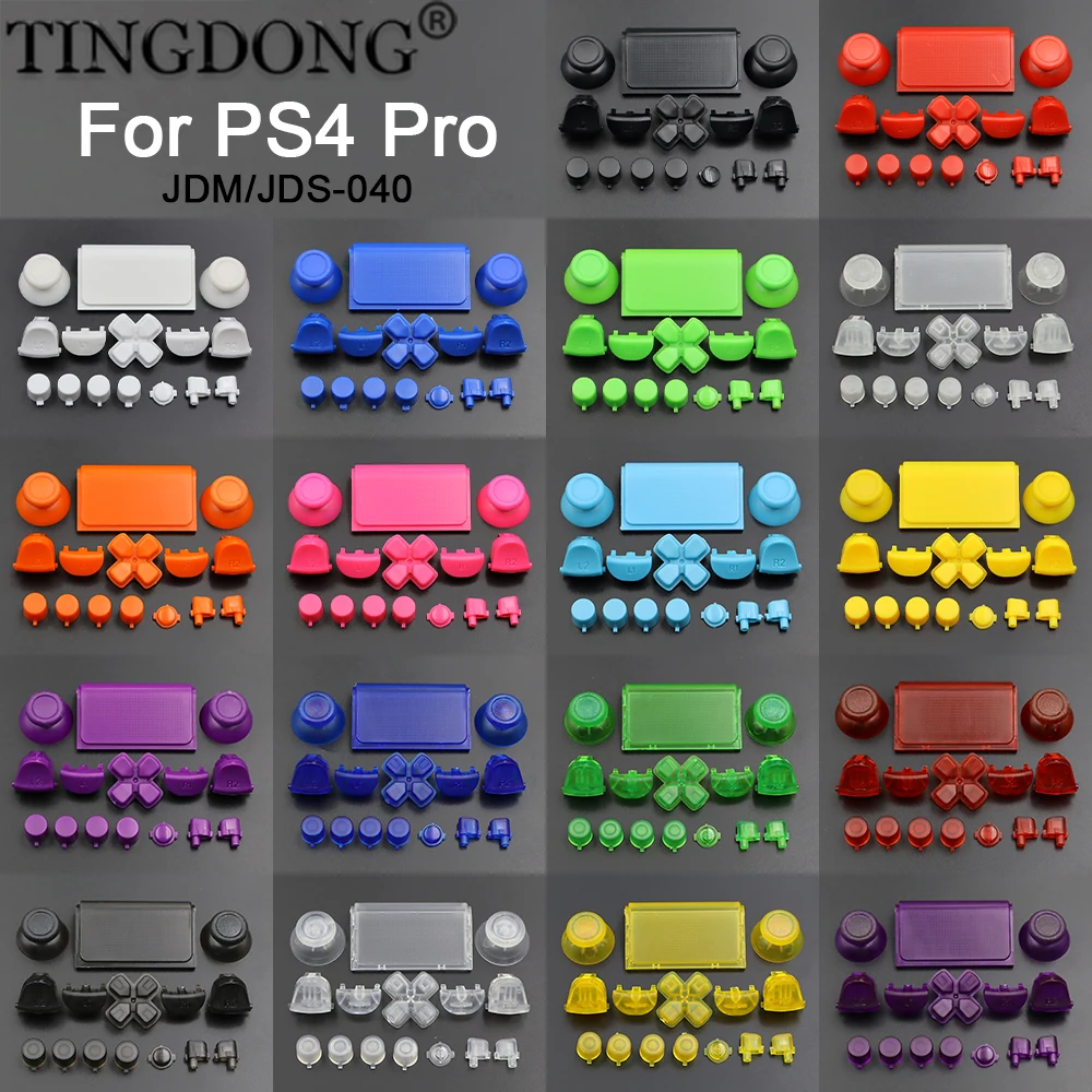 1Set Ersatz Komplette Joystick D-Pad Pfeil Tasten R1 L1 R2 L2 ABXY Tasten JDS-040 JDM-040 Für PS4 Pro Slim Controller Teile Image
