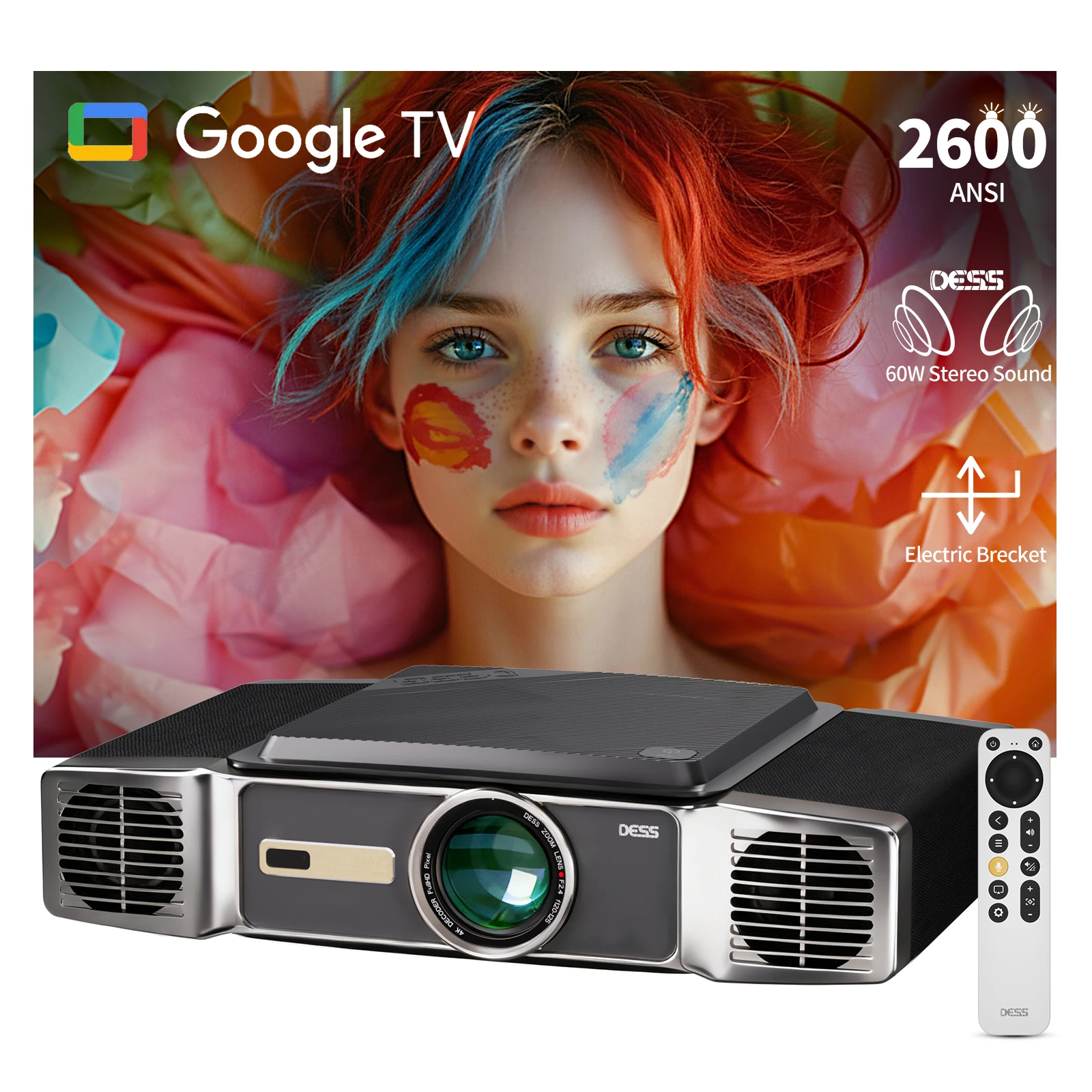 DESS C5 Outdoor Projektor 4K Heimkino Professionelle Projektoren Filme Android Beamer Smart TV Unterstützung 1080P Konsole WIFI Gami Image