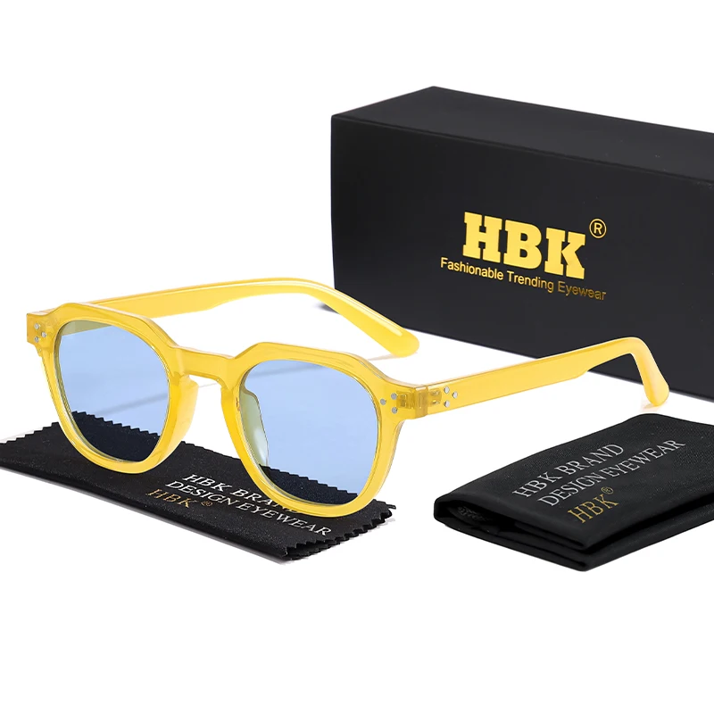 HBK Mode Frauen Sonnenbrille Runde TR-90 Rahmen Polarisierte Design sonnenbrille Männer Im Freien Hohe Qualität Vielseitige Reise Gläser Image