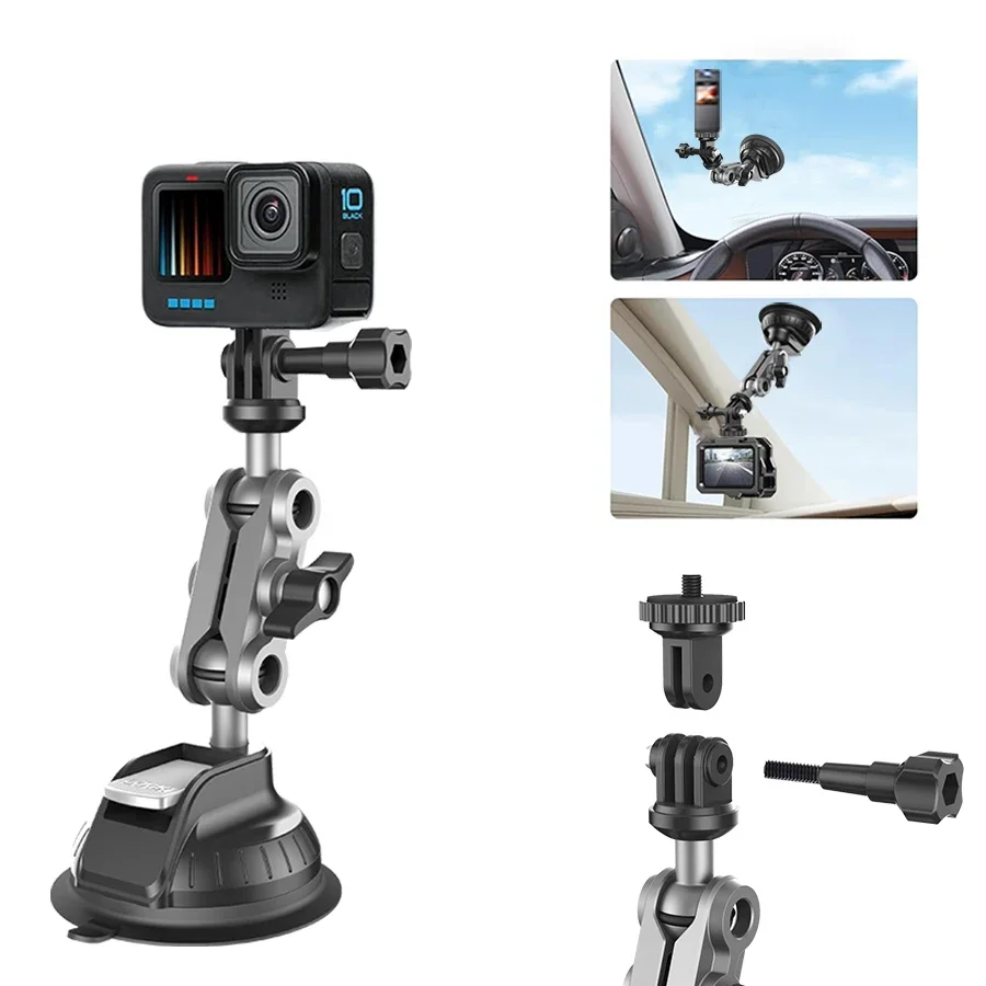 Leistungsstarke Saugnapf-Autohalterung für Insta360 X5X4 X3 X2 Armaturenbrett-Schnellverschluss-Halterung für Pocket 3 GoPro 12 11 10 9 8 Action 4 3 Image