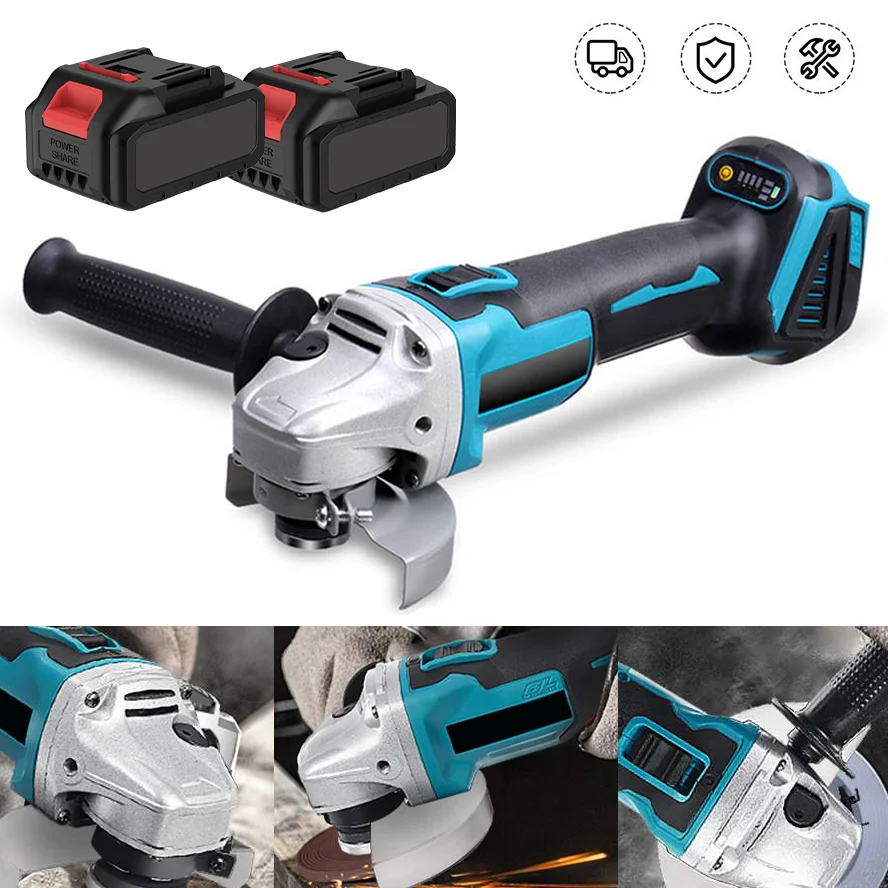 125mm Bürstenloser Elektrischer Winkelschleifer 4/3-Gang Kabelloser Metallrohr-Schneid- und Polierwerkzeug für Makita 18V Akku Image