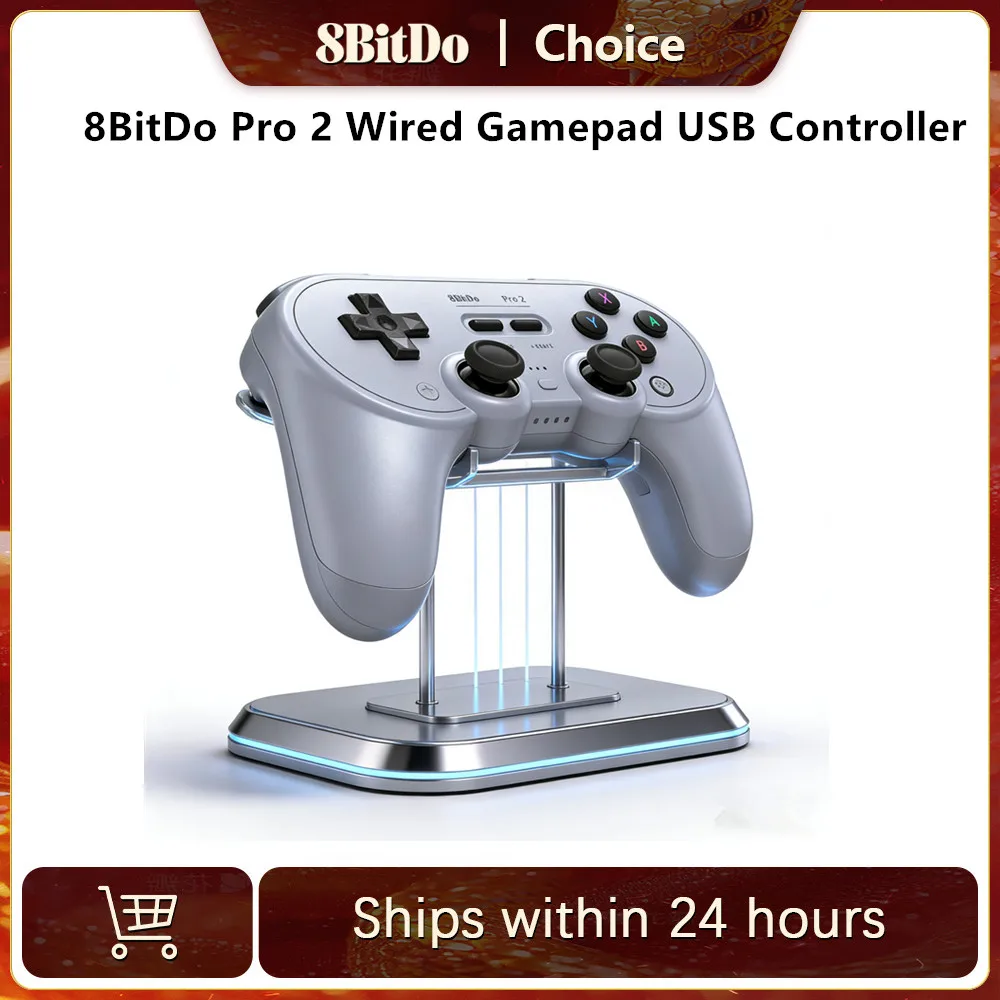 8BitDo Pro 2 Wired Gamepad USB Controller für Nintendo Switch Windows Steam Raspberry Pi NS Switch Game Control Image