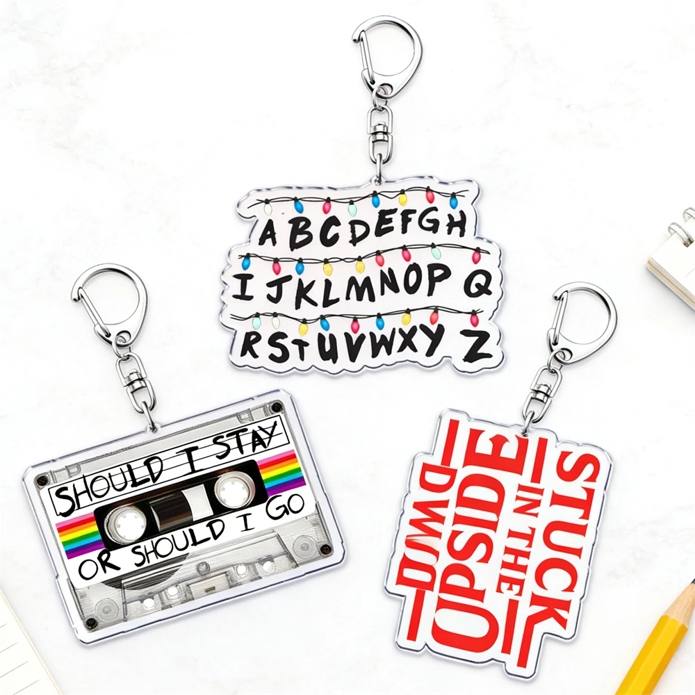 Beliebte Horrorible TV-Show-Serie Schlüsselanhänger-Zubehör Tasche steckt in the Upside Down Eleven Mike Jim Schlüsselanhänger Schmuck Fans Geschenke Image