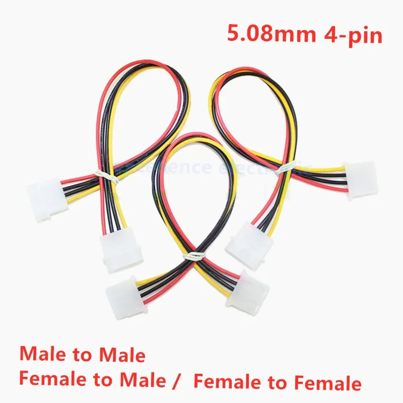 1 stücke 30 cm Computer Netzteil IDE Molex 4-pin Männlich Weiblich Verlängerung Stromkabel Reinem Kupfer draht Kern Kabel 5,08mm Pitch Image