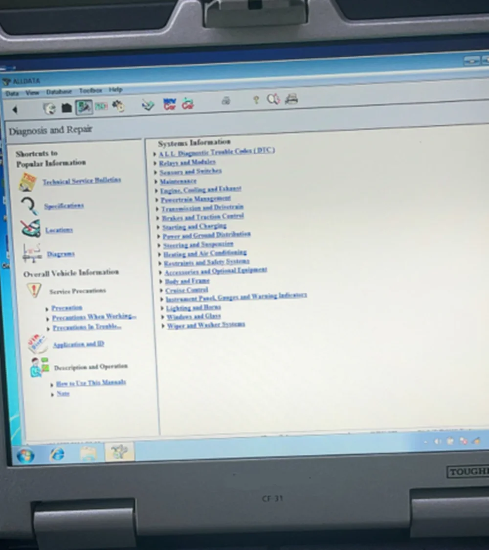 ALLDATA 10.53 Mit ATSG Laptop CF-31 Toughbook neueste Autoreparatursoftware 1 TB Festplatte gebrauchsfertig Image
