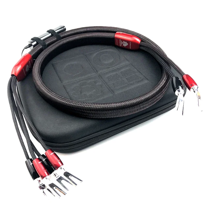 1 stücke Redwood Lautsprecher Kabel 1000 Serie Silber Y Spaten Stecker/Bananen Stecker 2 Zu 4 Biwire HiFi audio Center Lautsprecher Draht Image