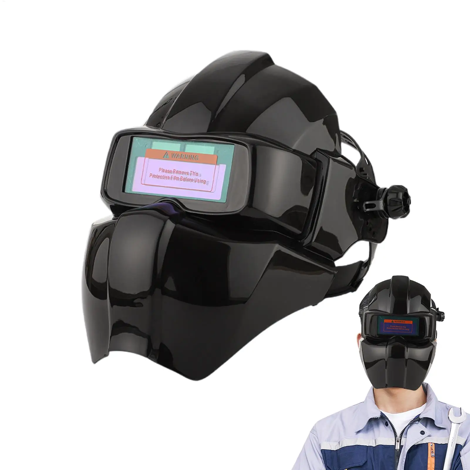 Schweißer Helm Auto Verdunkelung Schweißhaube Automatische Dimmung Stirnband Schutzmaske Schweißhaube Gesichtsmaske Schweißhelm Image