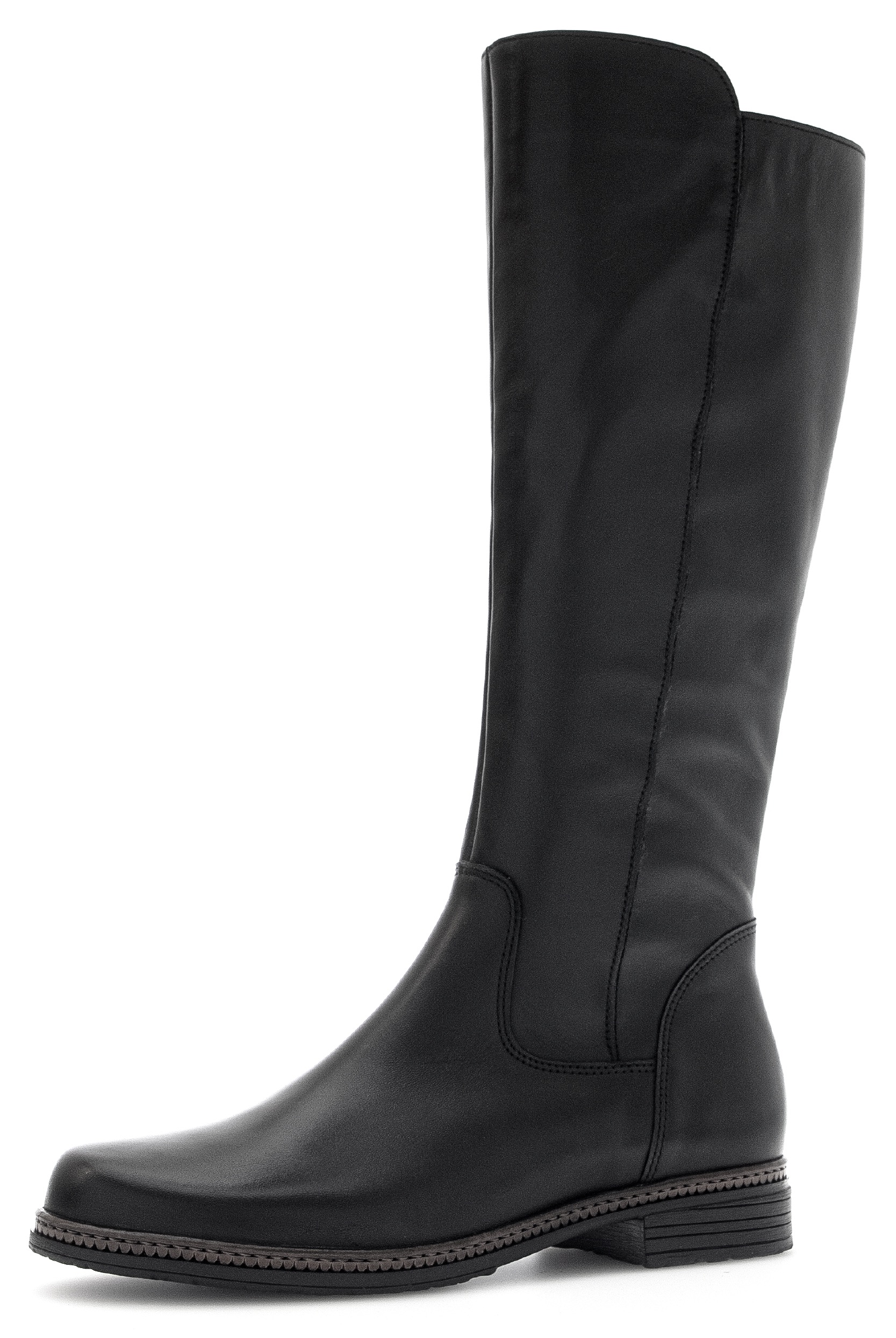 Stiefel GABOR, Damen, Gr. 41, Normalschaft, schwarz, Leder, Schuhe Stiefel, Blockabsatz, Langschaftstiefel mit dezenten Ziernähten