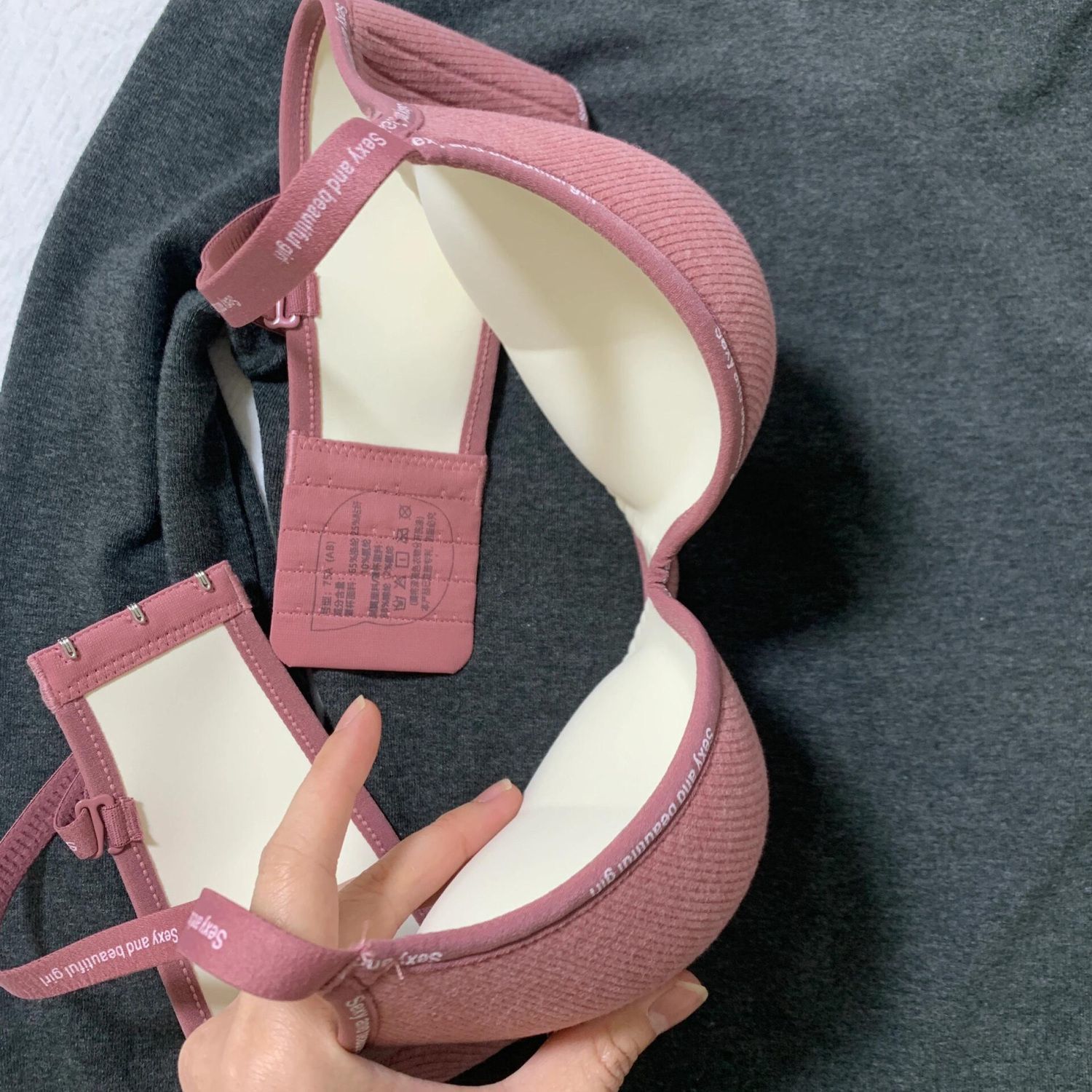 Wireless Push Up Bra Cup, Seamless Invisible Bralette Pads, Anti Sagging Comfort For Small Chest, No Trace Underwear light Gray 36