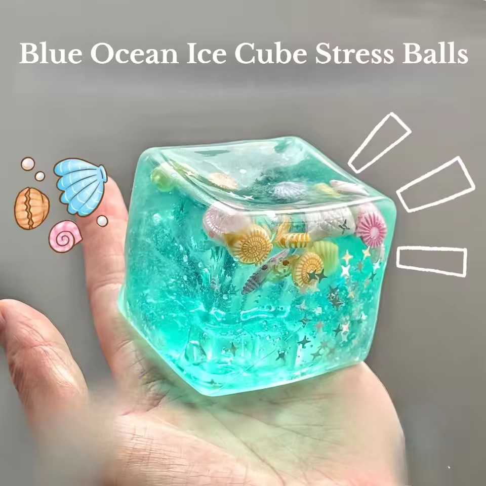 Ocean Sensory Fidget Toy, Squishy Stress Balls Cube, Slow Rise Squishy Toys For Adults, Squeeze Party Gift Ocean Sensory Fidget Toy, Squishy Stress Balls Cube, Slow Rise Squishy Toys For Adults, Squeeze Party Gift