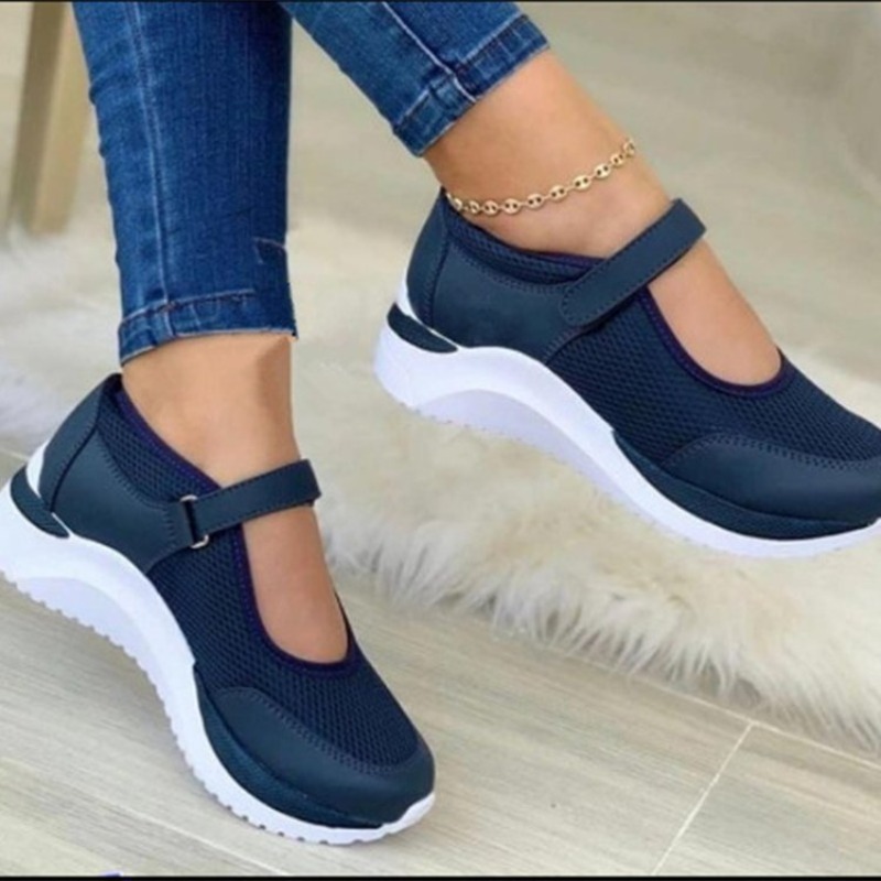 Round Head Knitted Womens Sneakers, Thick Sole Single Shoes, Casual Grid Shoes, Large Size, Comfortable Womens Sneakers pink 40