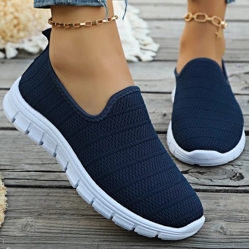 Women Slip On White Sneakers Lightweight Casual Shoes us 7 black