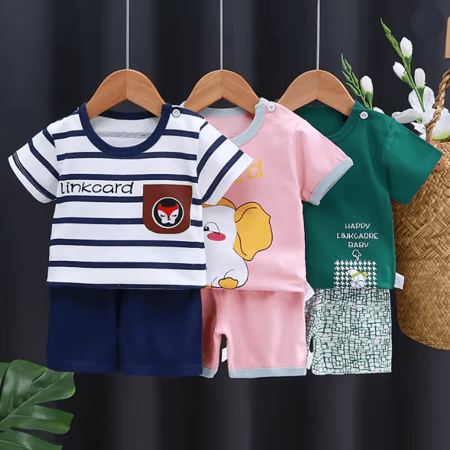 Kids Summer Cotton Clothing Set Cartoon T Shirt And Shorts Outfit 12 3t