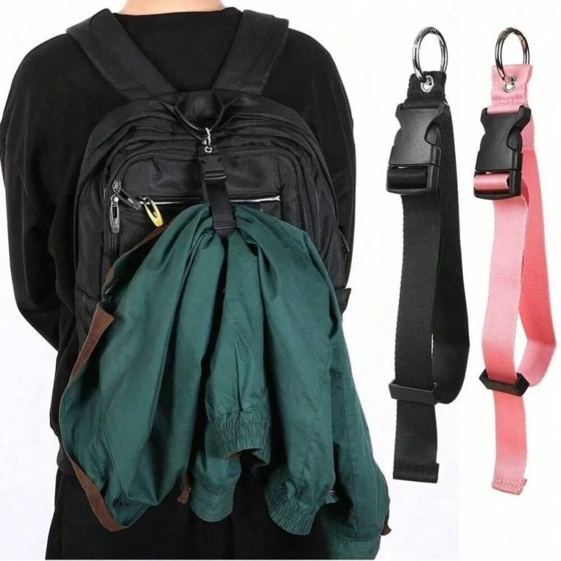 Portable Bag Luggage Strap External Fixed Belt With Release Buckle And Jacket Holder pink 2pcs
