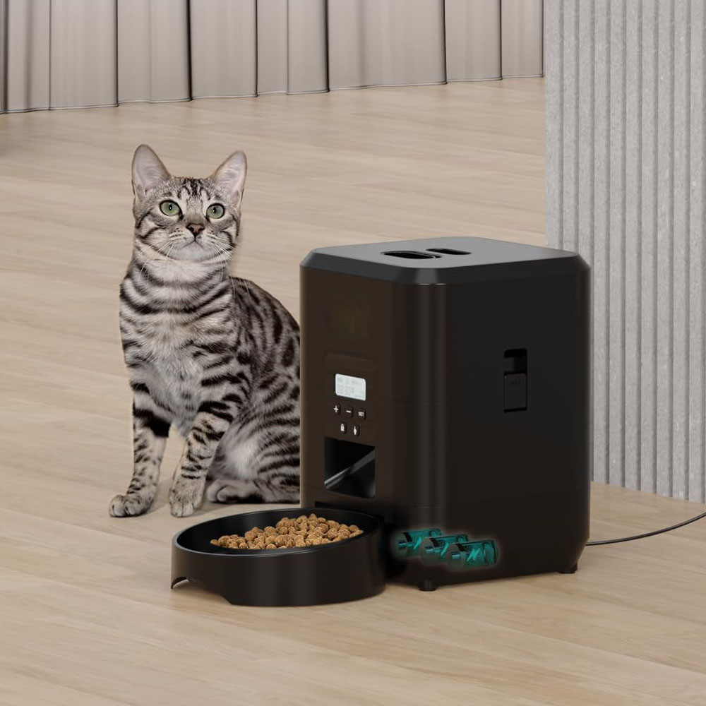 Smart Pet Feeder Automatic Cat Feeder, Dog Slow Food Machine, Timed Quantitative Dispenser black Wifi Feeder
