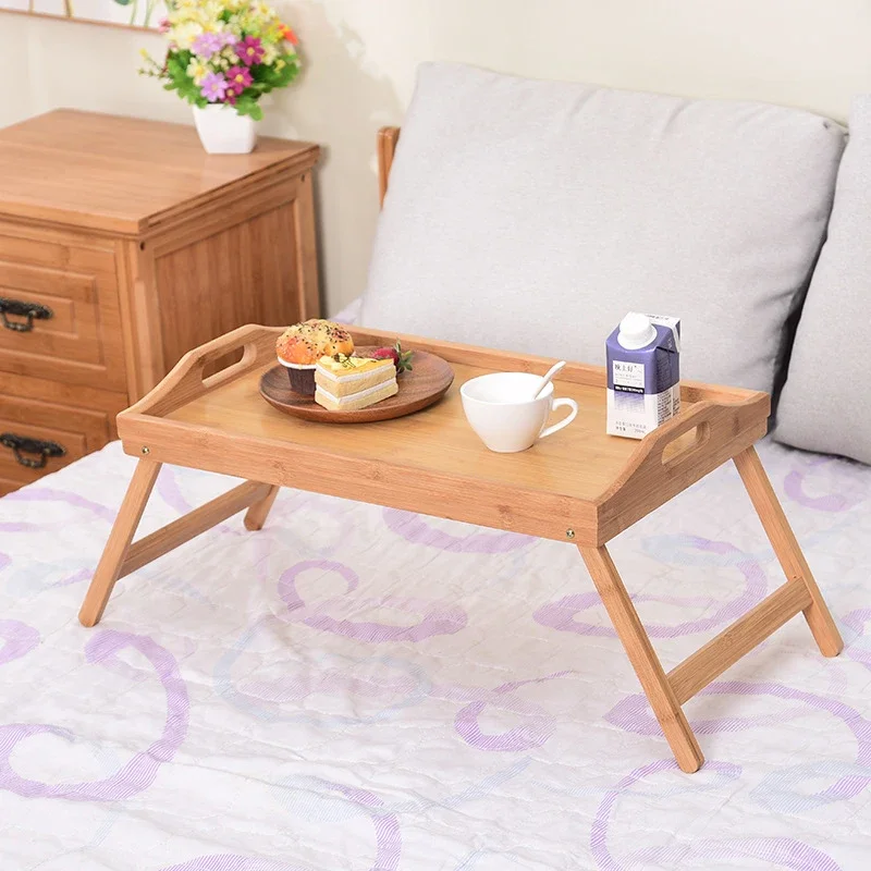 Foldable Bamboo Bed Tray Table With Folding Legs, Snack Tray, Breakfast Tray, Serving Laptop Tray, Handle Bed Table Foldable Bamboo Bed Tray Table With Folding Legs, Snack Tray, Breakfast Tray, Serving Laptop Tray, Handle Bed Table