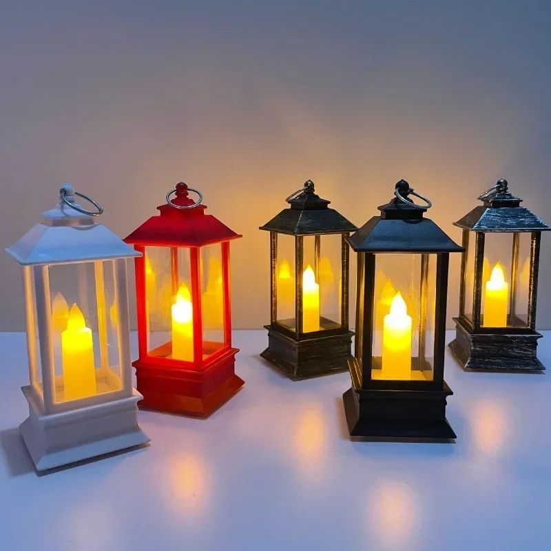 Vintage LED Oil Lamp Night Light red warm Light