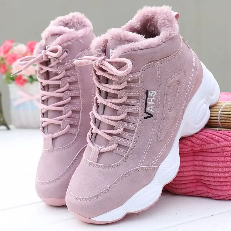 Cotton Shoes Winter New Velvet Sports Shoes, Warm Thick Bottom Casual Shoes, Flat Bottom Versatile Student Shoes balck 41