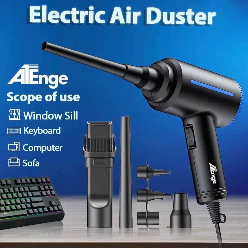 500W Electric Air Duster High Power Reusable Air Blower For PC Keyboard And Electronics Cleaning cordless 6000mah + Cable