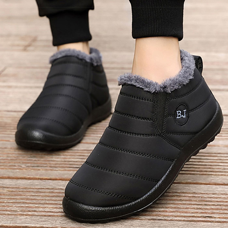 Men Sneakers Keep Warm Winter Sneakers, Casual Sneaker Loafers For Couples black 37