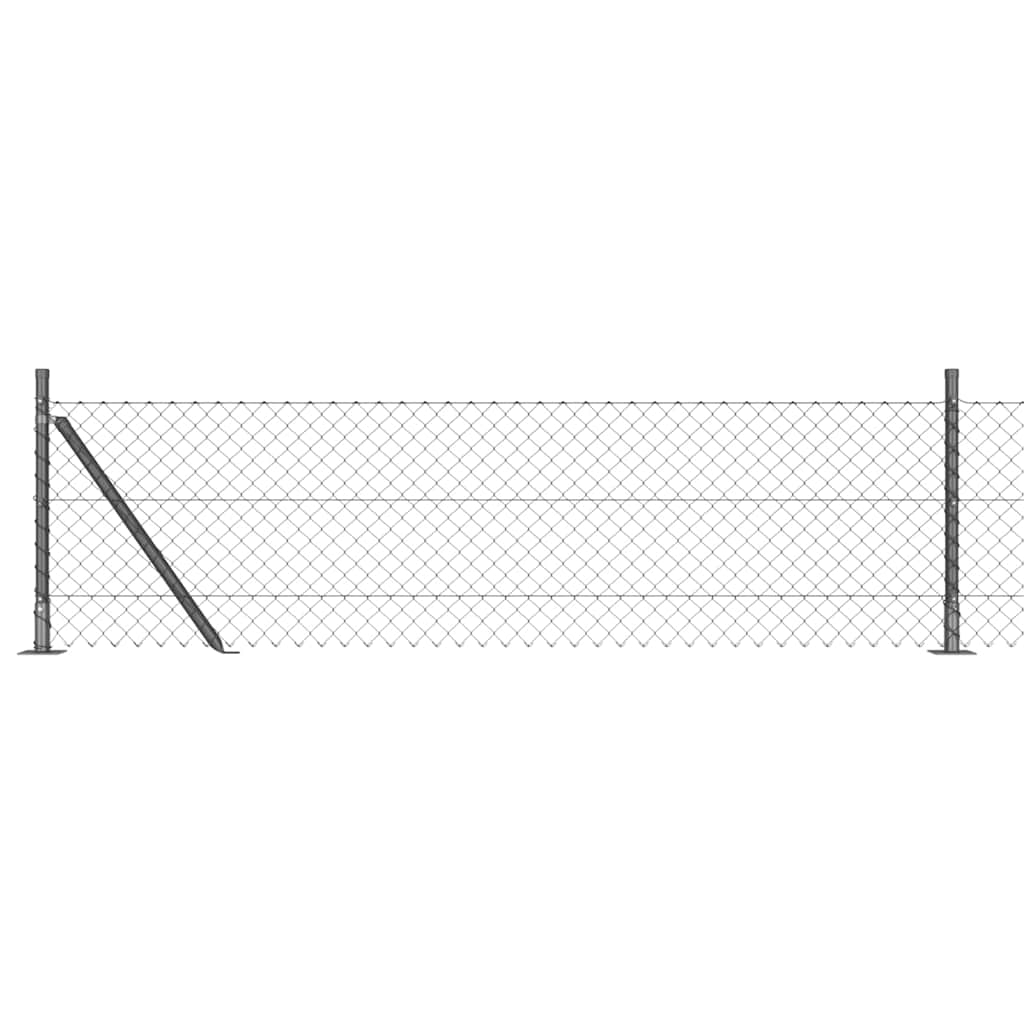 vidaXL Zaunpfosten Grau 25 x 0,4 m (40 x 40 mm Maschen) Stahl und PVC Image
