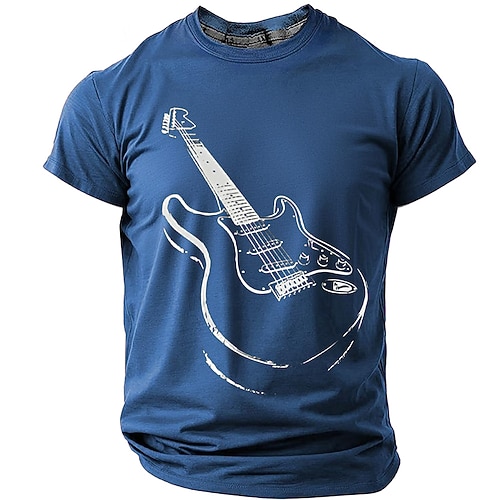 Festival de musique Homme Musique Drôle T-shirt Manche Courte T-shirt Impression 3D Col ras du cou Chemise Mode Quotidien Quotidien Rue Bleu Gris chiné Noir Été Printemps Vêtement Tenue S M L XL XXL