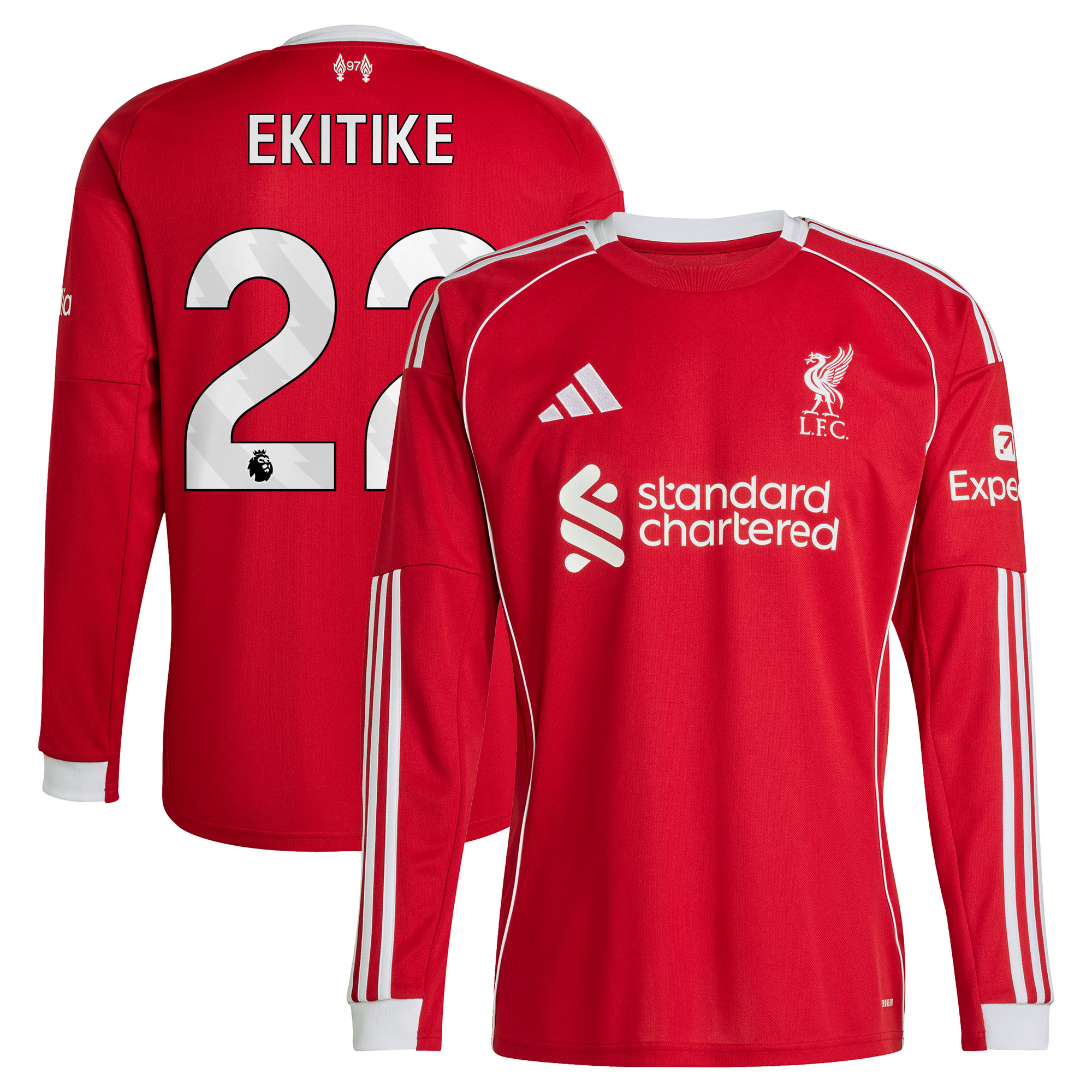 Liverpool adidas Heimtrikot 2025-26 - Langarm mit Aufdruck Ekitike 22 Image