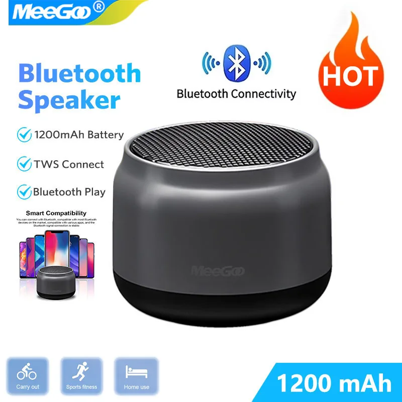 MeeGooHigh-parleur Bluetooth sans fil portable Mini haut-parleur USB multimédia 3D Surround pour PC portable son stéréo de jeu Mobile