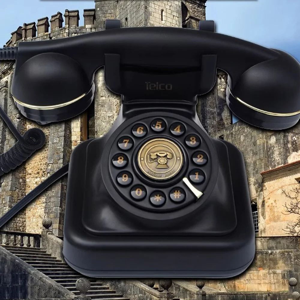 Téléphone filaire Antique chaud, téléphone fixe Vintage, téléphone de décoration de maison à cadran rotatif rétro, téléphones de maison décoratifs à l