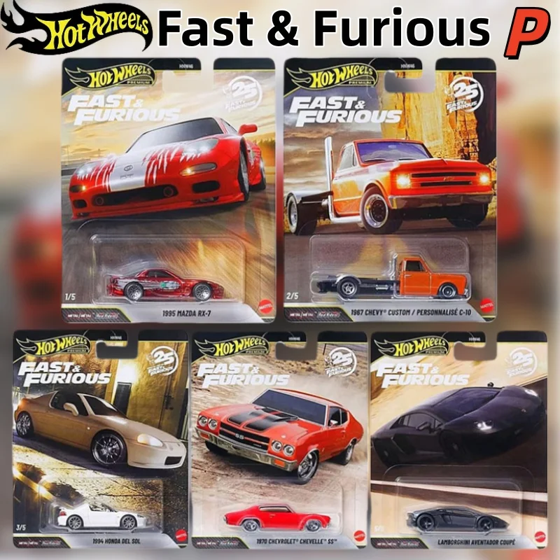 Neues Mattel Hot Wheels Fast & Furious P Chase HNW46 Mazda RX-7 Lamborghini Chevrolet Honda 1/64 Automodell, Sammlerstück, Spielzeuggeschenk Image
