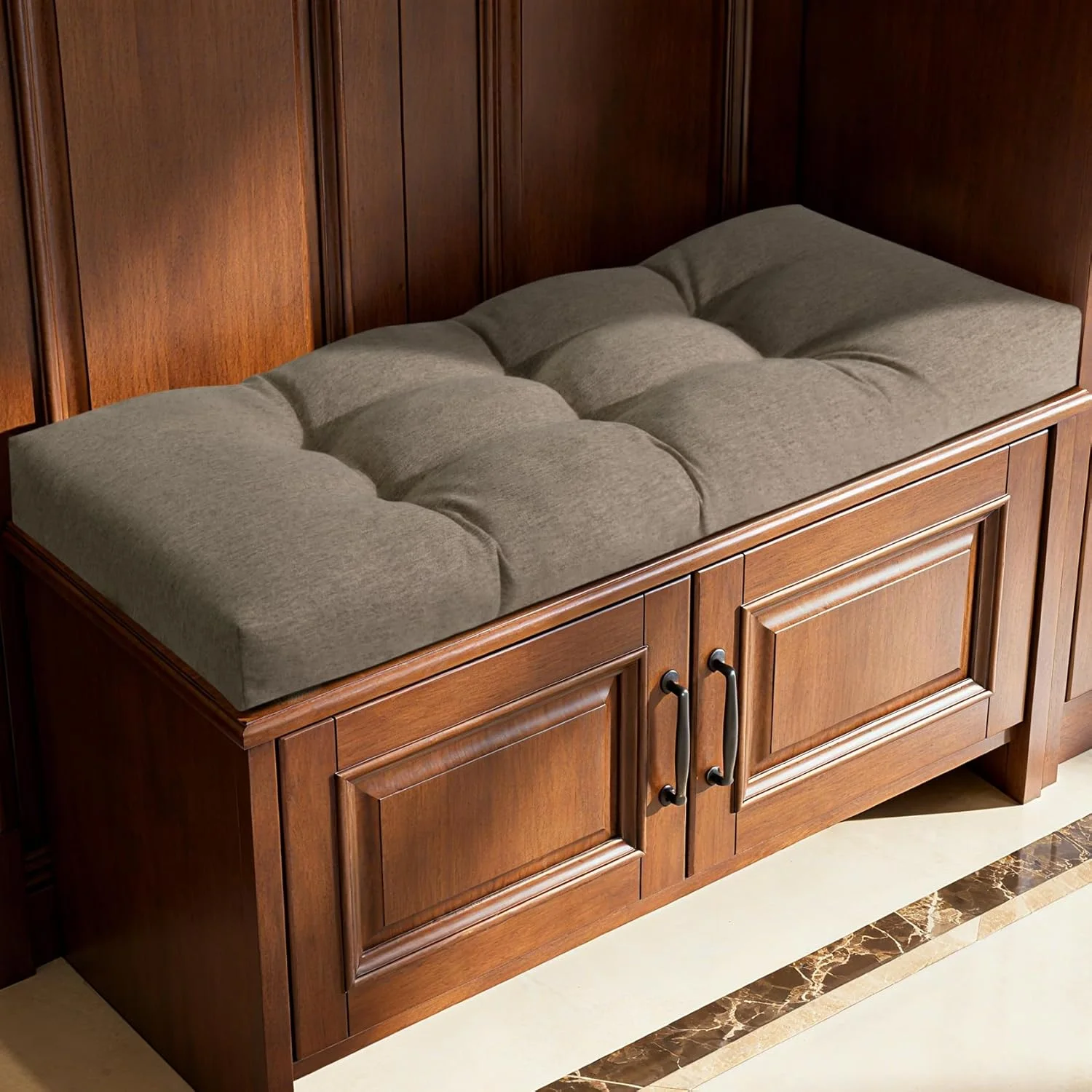 Leinen-Bankkissen für Esszimmer, Fensterbank-Kissen für Schlafzimmer, lange Stuhlsitze, Terrassenpolster, Erkerfenstermatten für den Garten Image