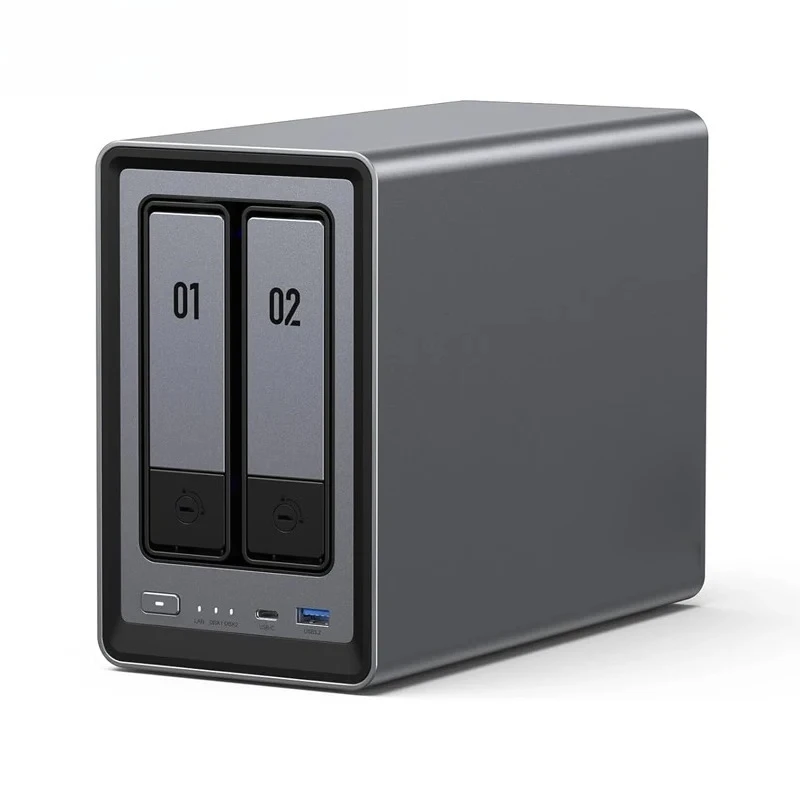 4K 8 GB DDR5 RAM TLF UGREEN NASync DXP2800 2 Rack Desktop NAS N100 Quad Core CPU Netzwerk verbundener Speicher (scheibenlos)