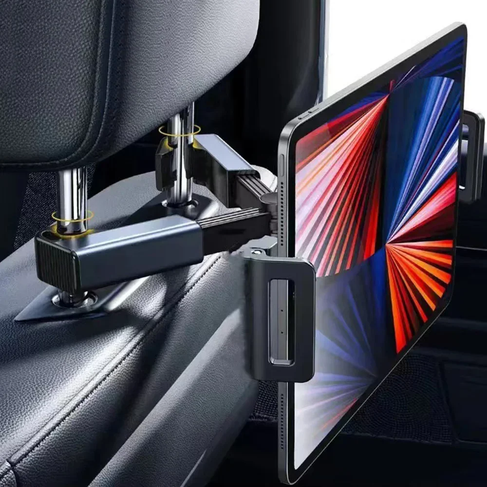 Supporto per telefono per auto telescopico per supporto per tablet in fila posteriore Supporto per tablet anti-vibrazione Supporto per telefono automatico universale per iPad da 4-12,9 pollici