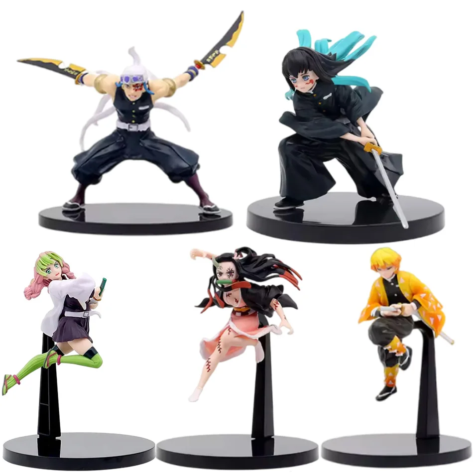 12-20cm Hot Anime Demon Slayer Figur Nezuko Tanjiro Zenitsu Inosuke Anjuro Giyuu Kawaii Qposket Figural PVC Modell und ys Tech ft Image