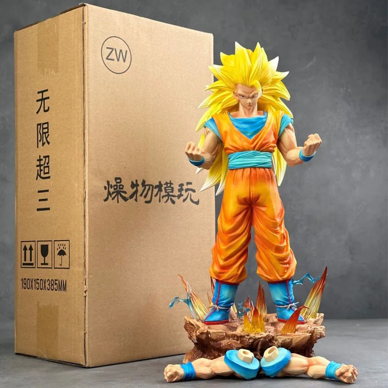 Anime Dragon Ball Z Son Goku Action Figure Giocattoli 35 cm DBZ SSJ3 Figurine Super Saiyan 3 Collezione di modelli Bambola GK Statua Ornamenti