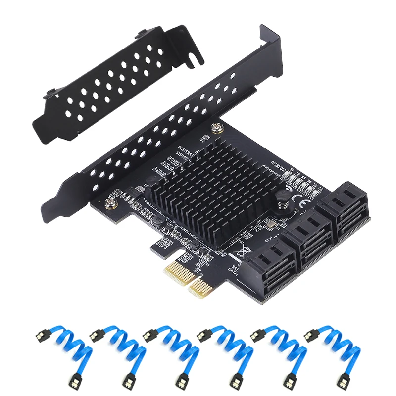 Scheda PCIE SATA 3.0 a 6/4 porte Scheda controller PCI Express SATA3 Convertitore adattatore interno da 6 Gbps Scheda di espansione PCI SATA 3.0 Riser