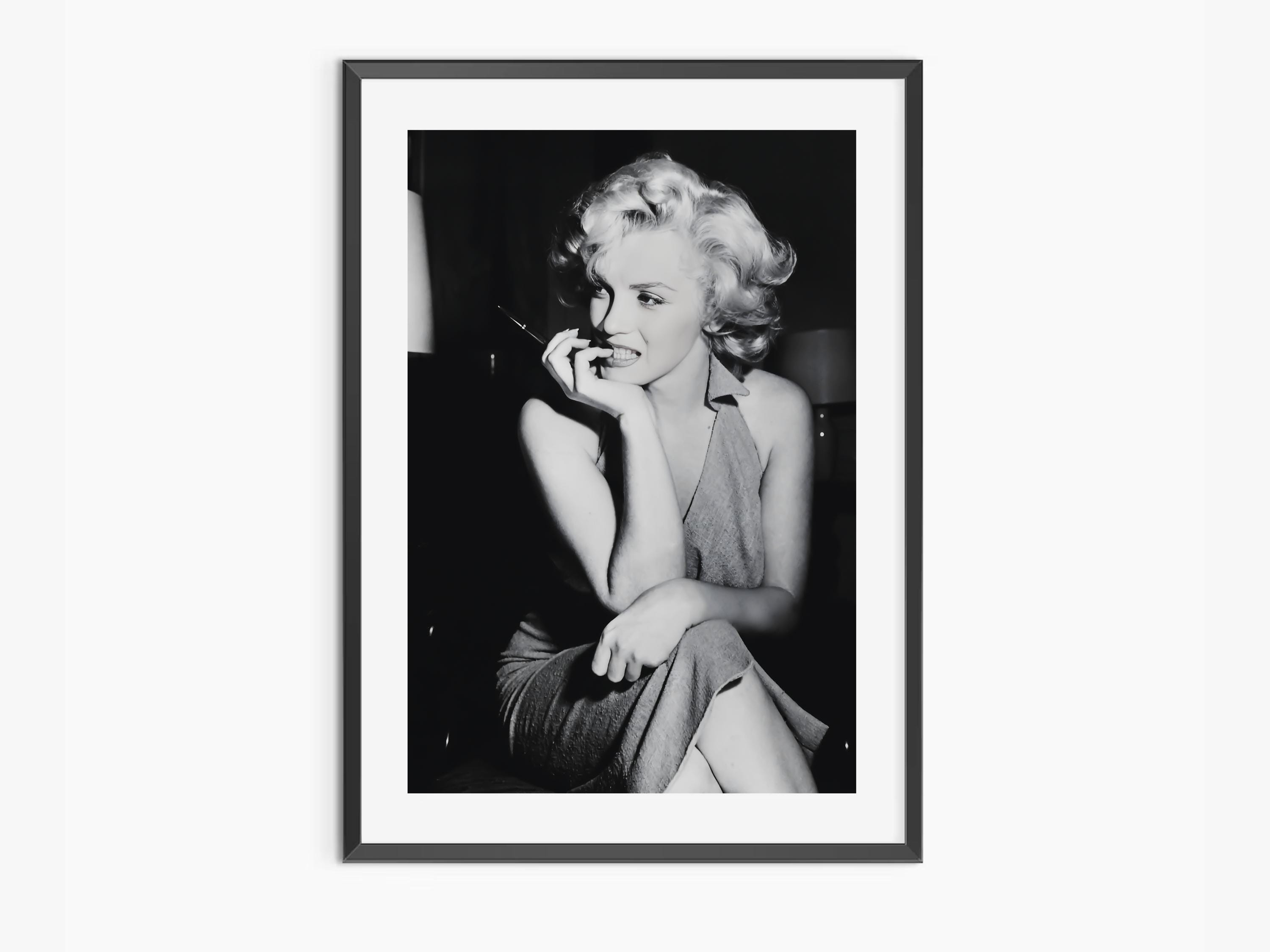 Stampa di Marilyn Monroe, bianco e nero, arte murale di moda, poster di Marilyn Monroe, fotografia vintage, decorazione per la stanza del trucco, down