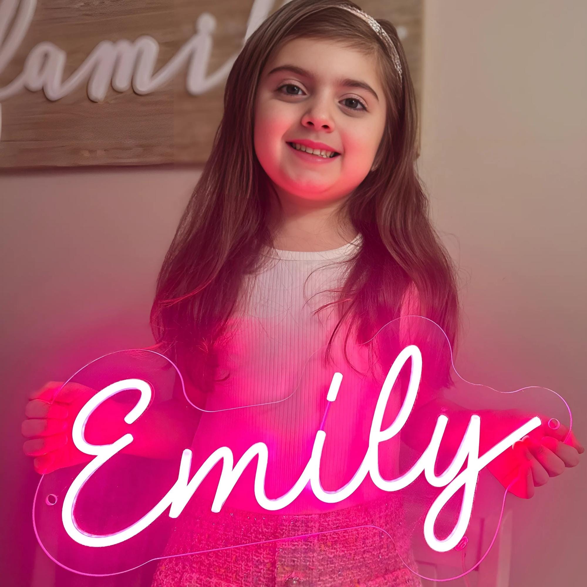 Insegna al neon personalizzata con nome, insegna al neon artistica, insegna al neon rosa, luce al neon a LED, insegna al neon per bar, insegna al neon