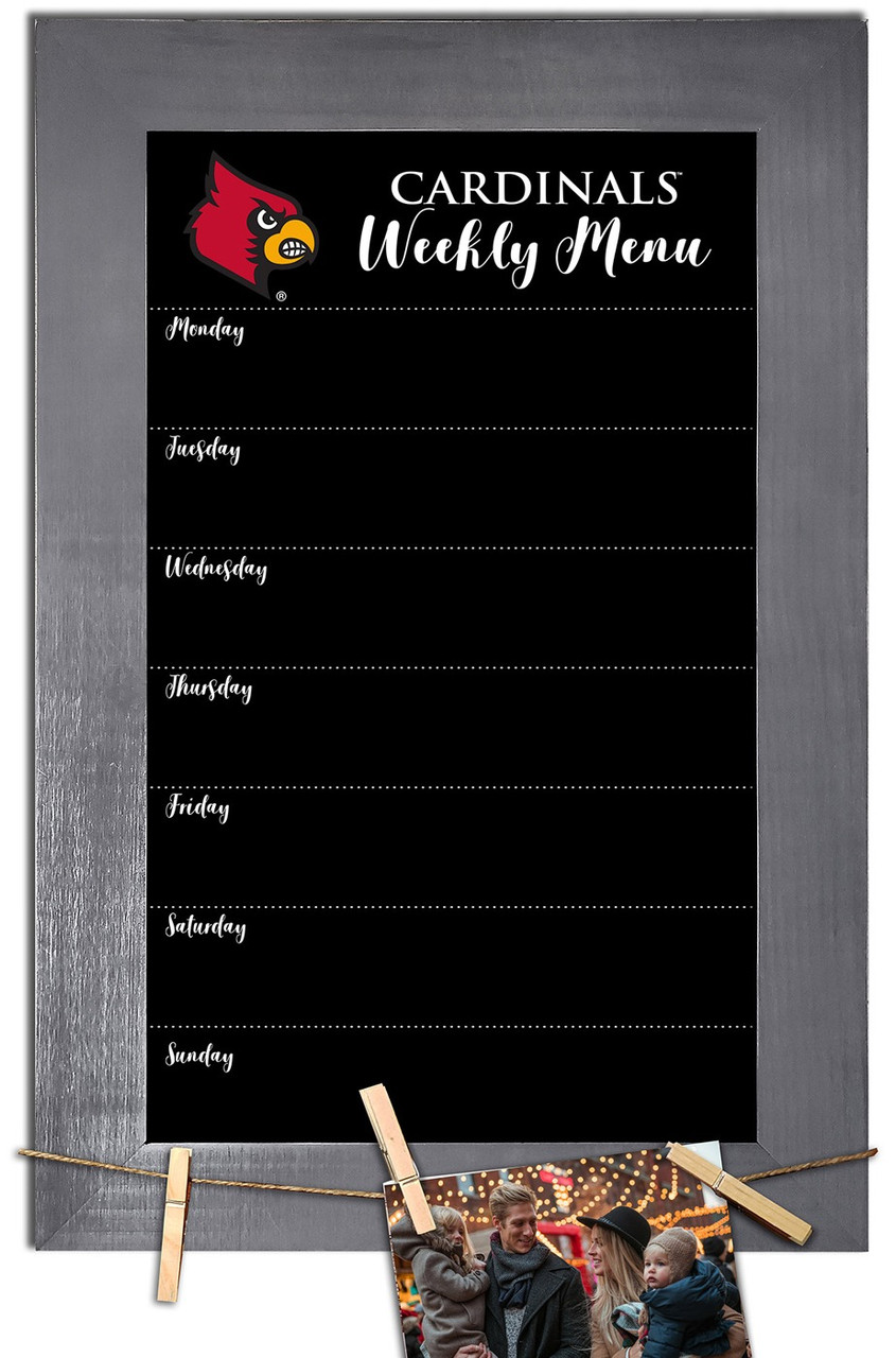 Louisville Cardinals Weekly Menu Chalkboard with Frame