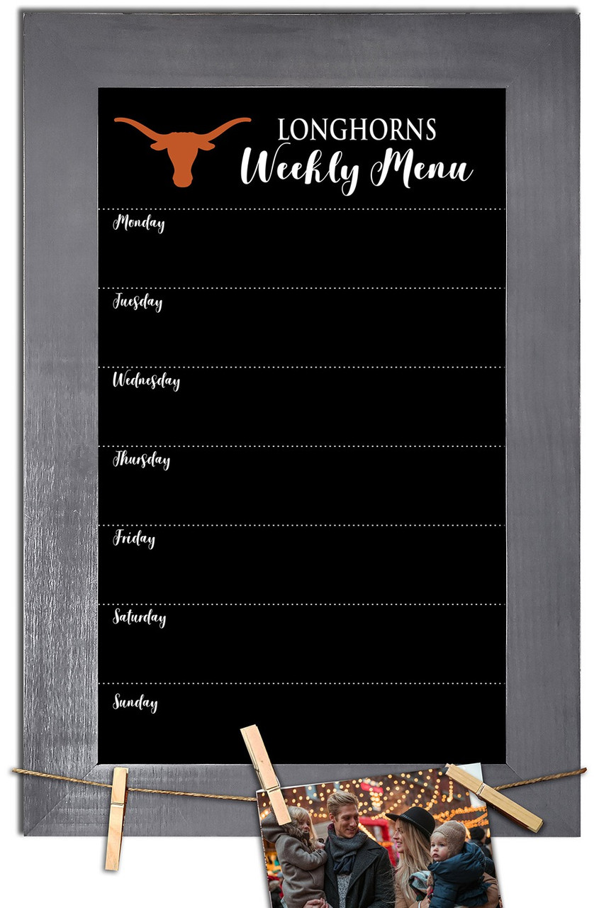 Texas Longhorns Weekly Menu Chalkboard with Frame